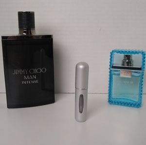 2x (Gray & Black) Portable Mini Refillable Travel Perfume Bottle 5ML